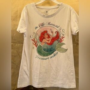White Little Mermaid Graphic T-Shirt